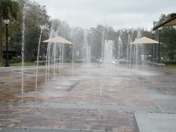 Splash pad in downtown Winter Garden Florida