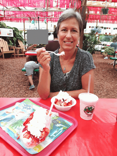 Parkesdale extreme strawberry treats being enjoyed in March 2019