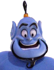 Cartoon images of "Genie" from Disny World