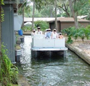 Canal boat on cruise in Winter park
