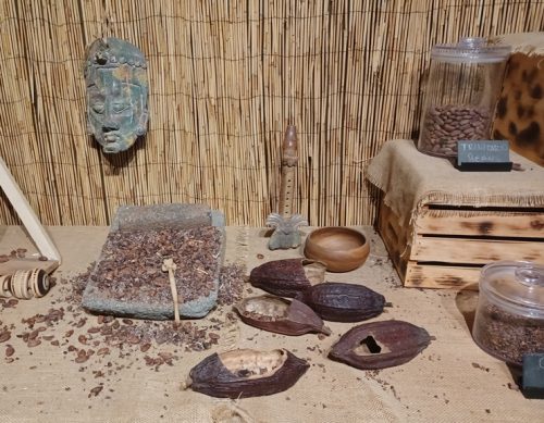 Origins of chocolate display in the chocolate museum